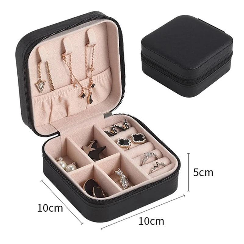 Mini Travel Jewelry Box - Vegan Leather, Velvet Lined