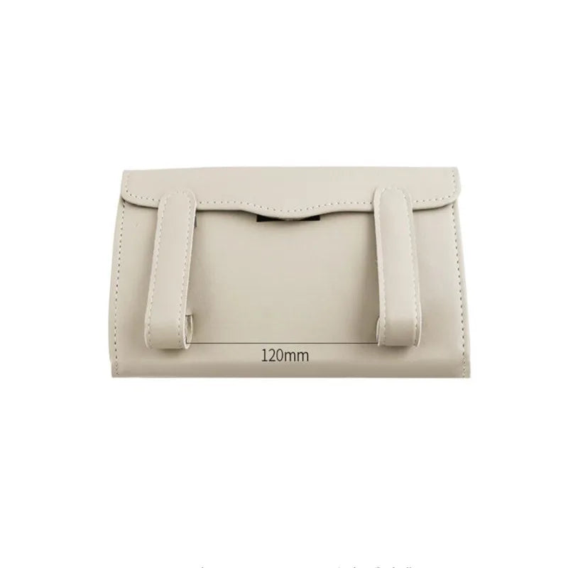 Leather Sun Visor Tissue Holder - Beige