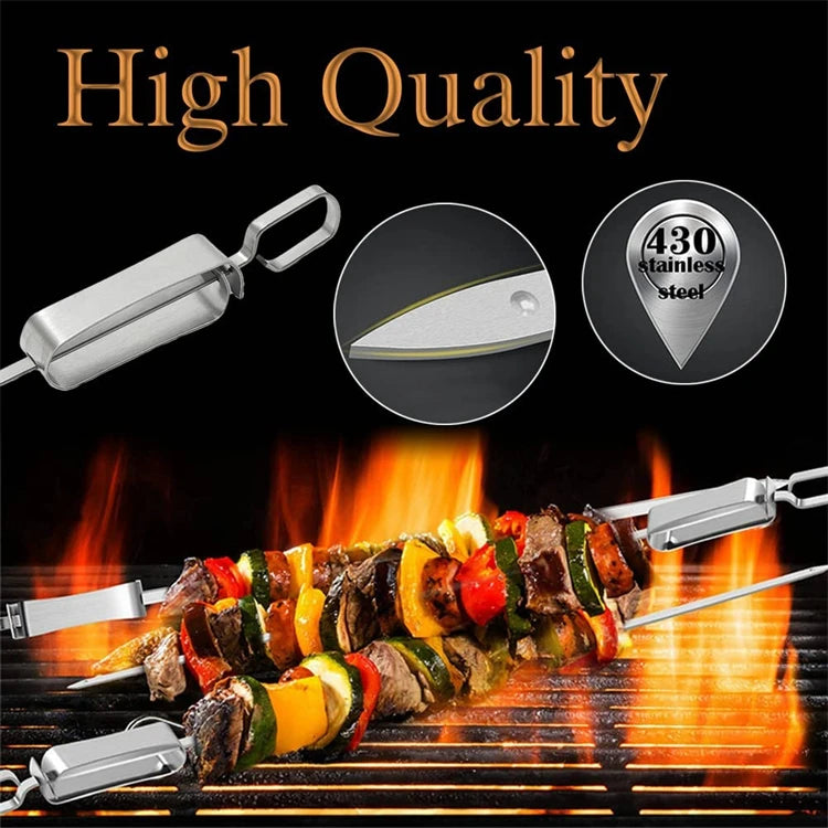 Stainless Steel Grill Skewers – 8-Piece BBQ Set