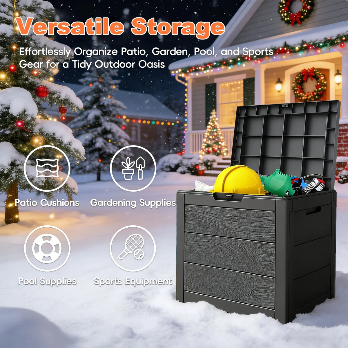 Lockable Resin Outdoor Deck Box – Weatherproof Patio Storage (35 or 75 Gallon)