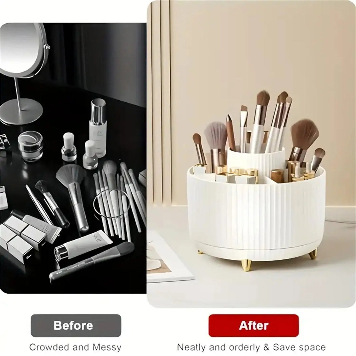 360 rotating makeup organizer