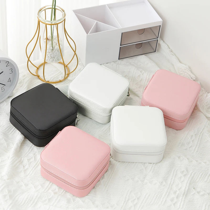 Mini Travel Jewelry Box - Vegan Leather, Velvet Lined