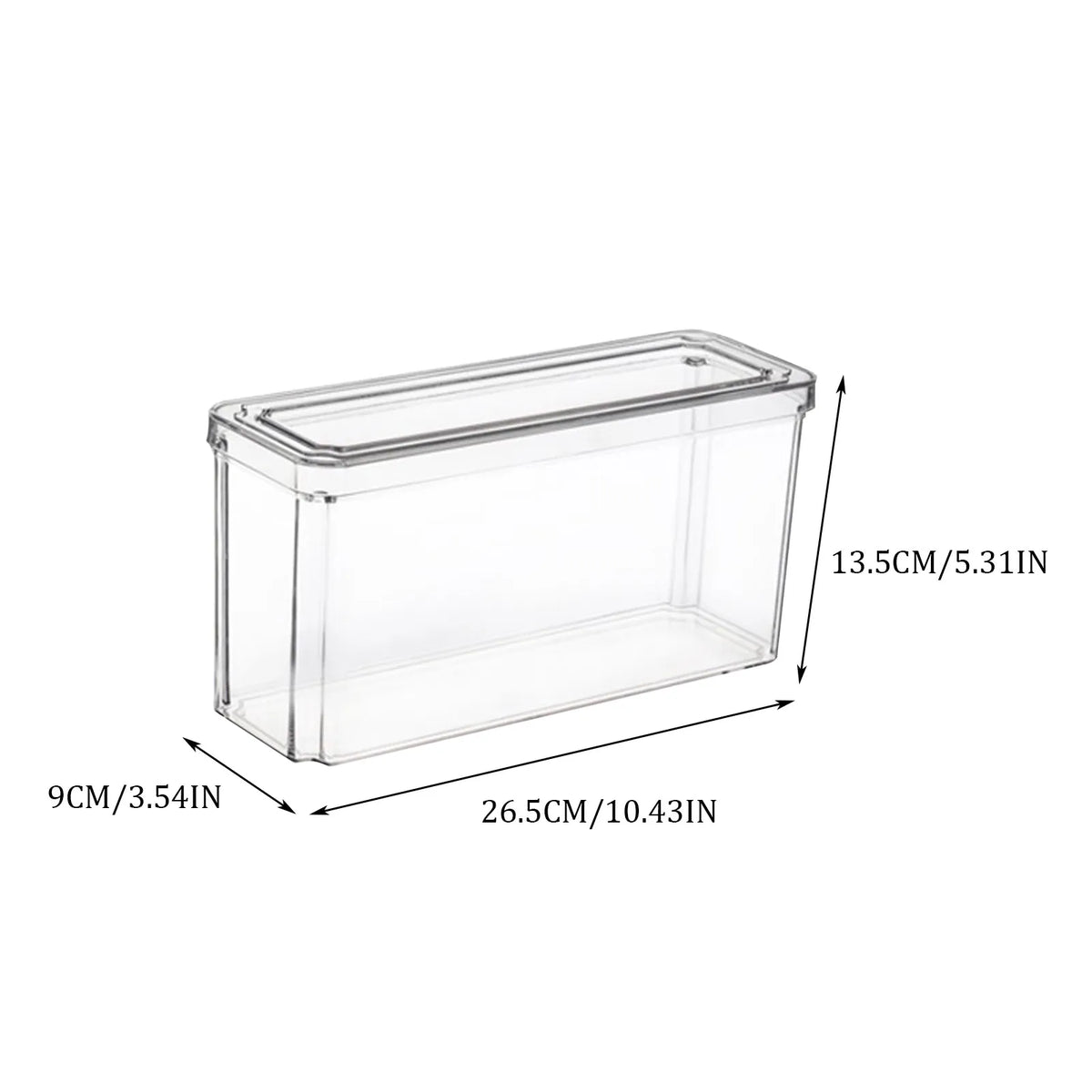 Clear Stackable Fridge Organizer Bin with Lid (Sold Individually)