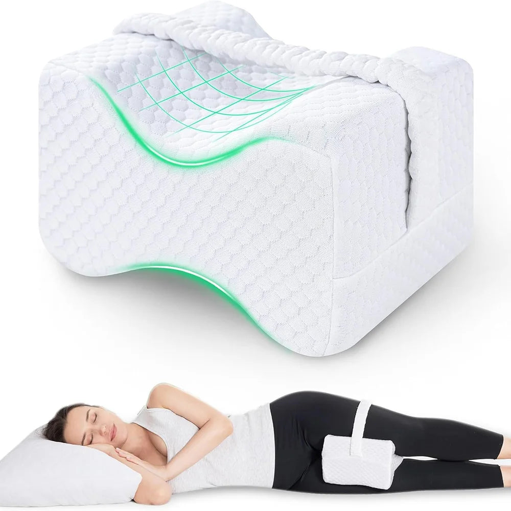 Memory Foam Knee Pillow with Adjustable Strap