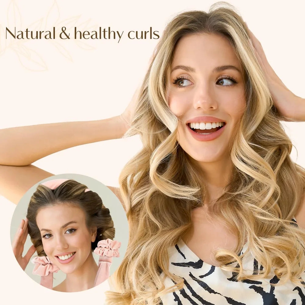 Heatless Curling Rod Headband Set with Scrunchies & Clip