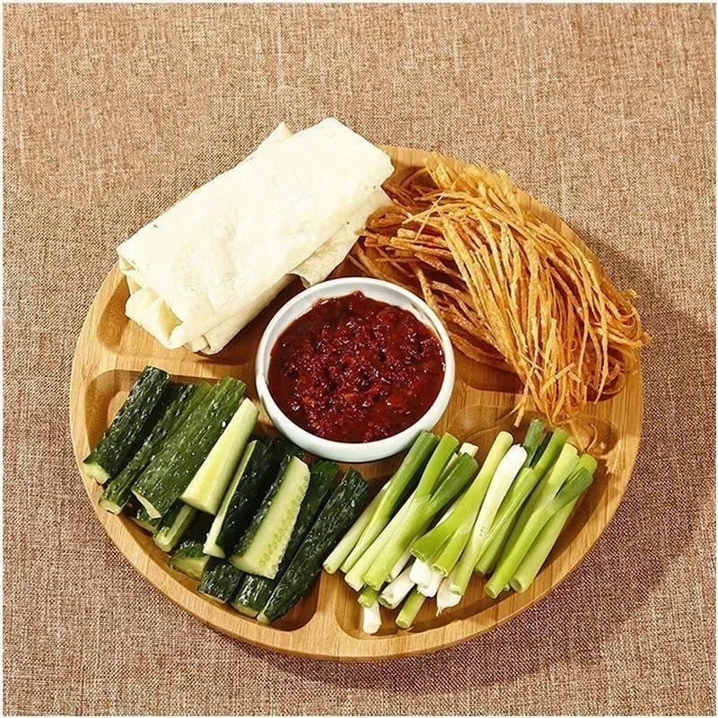 Round Divided Snack Serving Tray