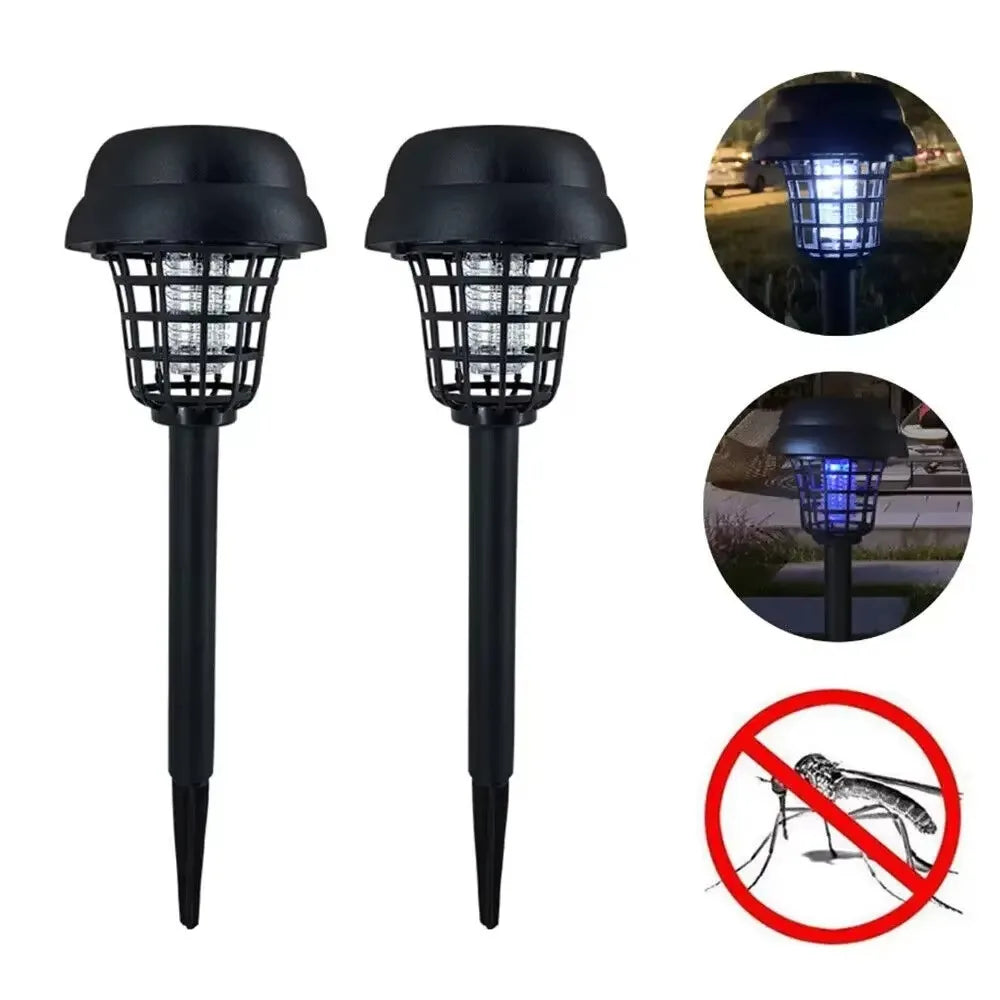 Solar Bug Zapper Garden Stake Lights (Set of 2) – Waterproof Path Lights