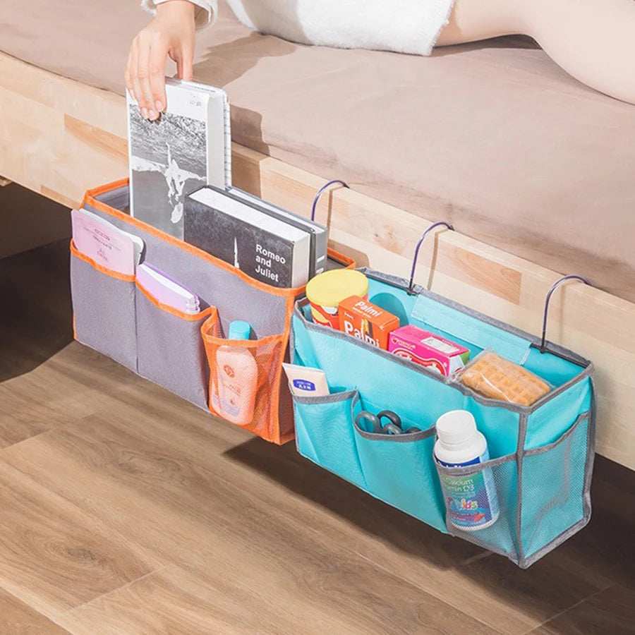 Bedside Hanging Caddy Organizer with Hooks