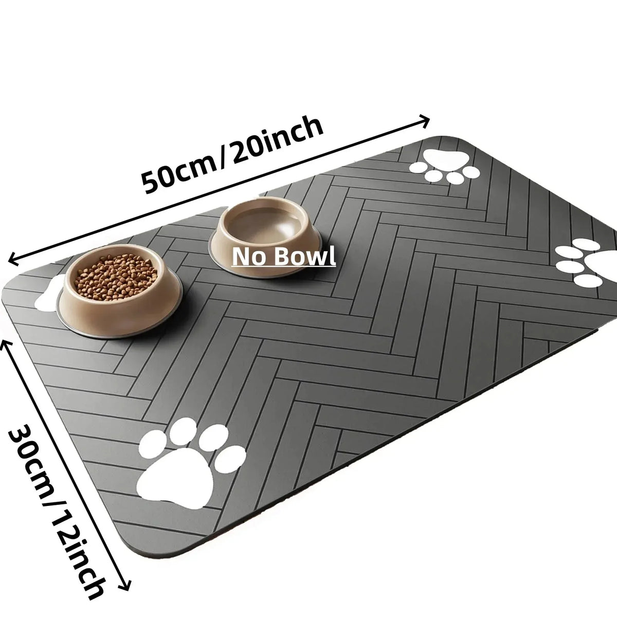 Absorbent Quick-Dry Pet Feeding Mat with Non-Slip Rubber Backing (1 Mat)