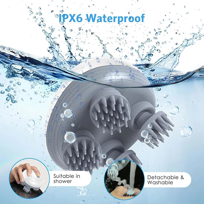 Electric scalp massager with 4 heads