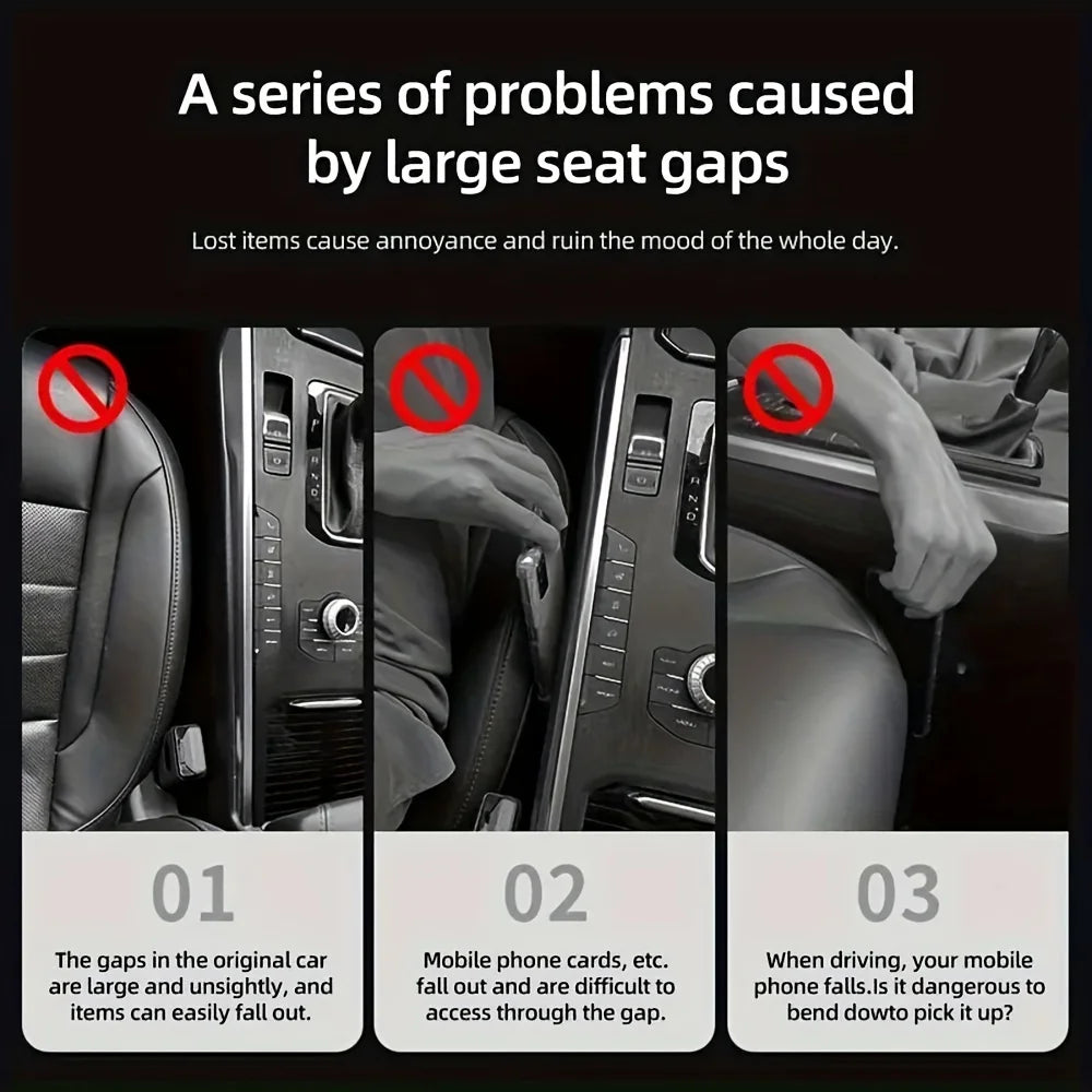 Car Seat Gap Filler with Storage Slots (Set of 2)