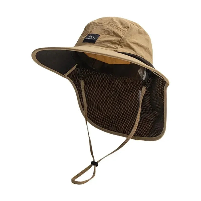 Wide Brim Sun Hat with Neck Flap – UV Protection, Quick-Dry