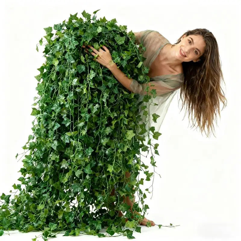 Artificial Ivy Garland Set – 24 Strands, 62 ft Faux Greenery Vines for Wall & Party Decor