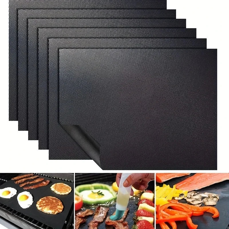 Non-Stick BBQ Grill Mats (2-Pack) – Reusable, Heat-Resistant PTFE