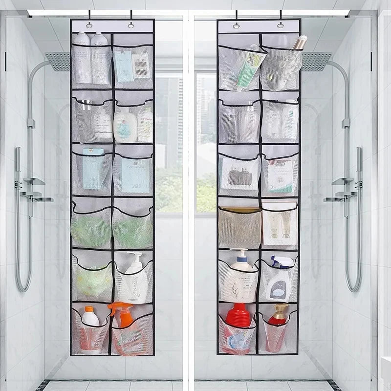 Over-the-Door Shoe Organizer with 12 Mesh Pockets