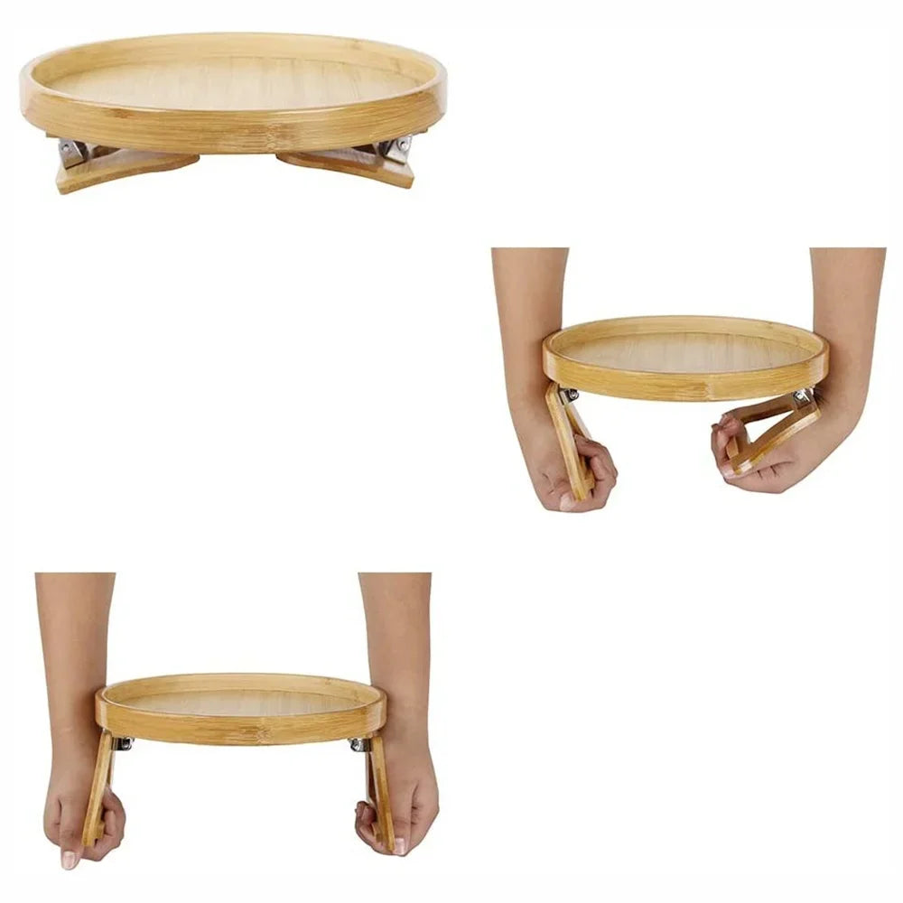 Wooden Sofa Armrest Tray – Clip-On Side Table