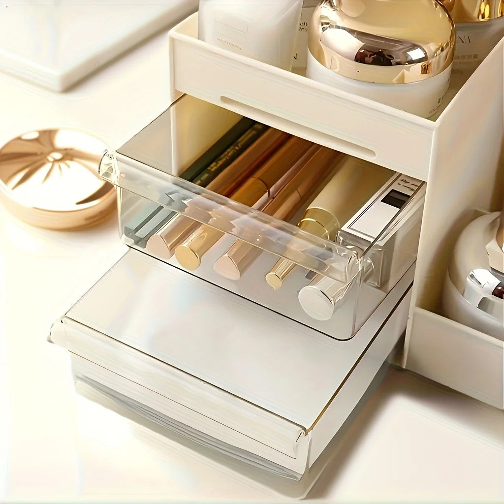 Vanity Makeup Organizer with Drawers - Countertop Cosmetic Storage