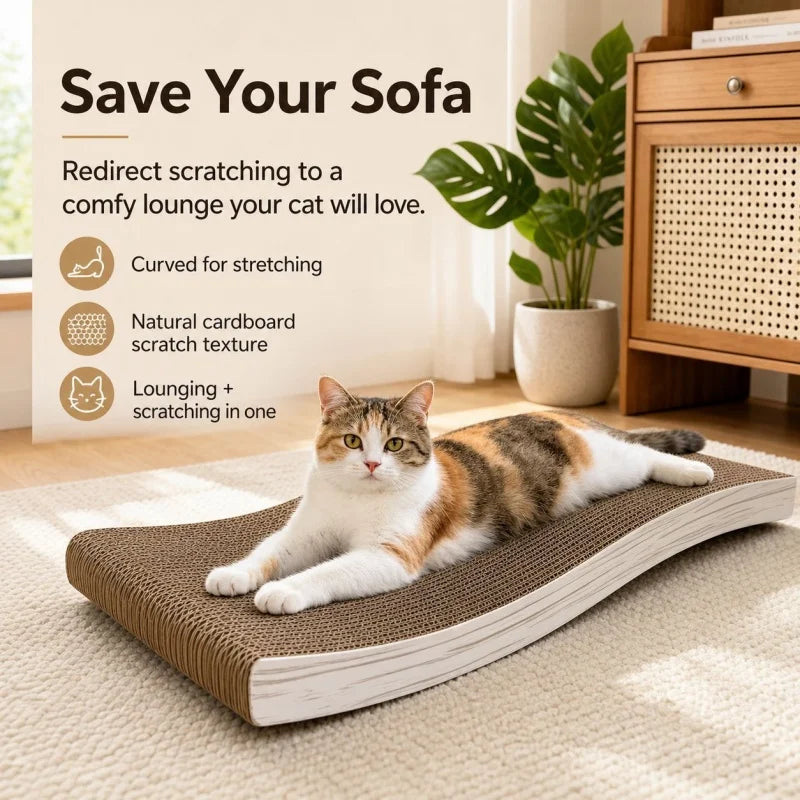 Curved Cardboard Cat Scratcher Lounge