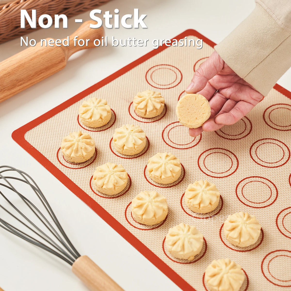 Silicone Baking Mat Set – 4 Non-Stick Reusable Mats with Brush & Spatula