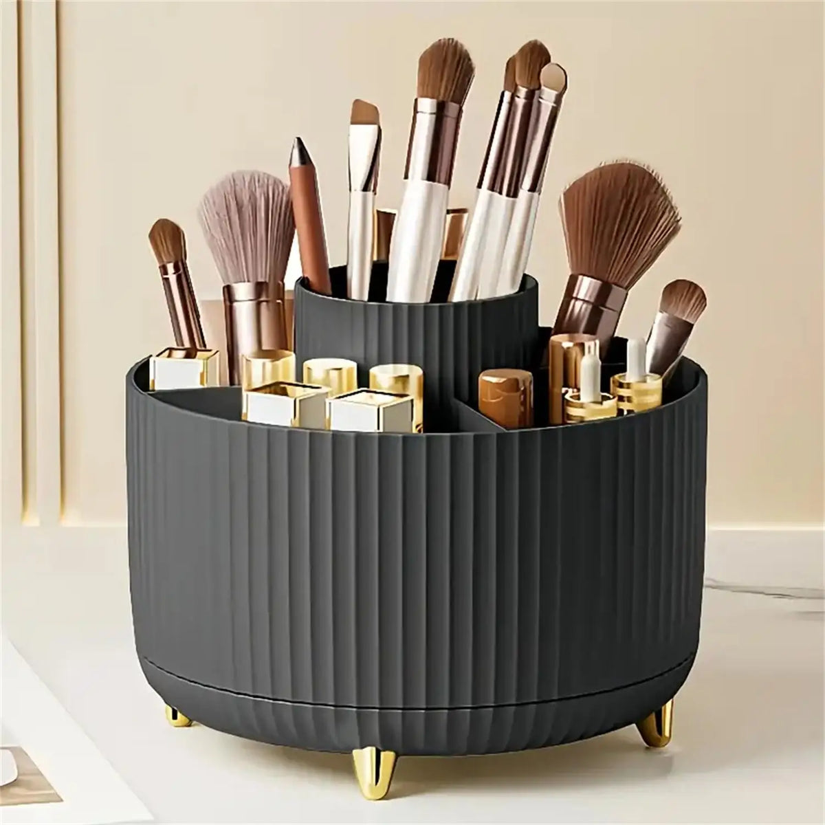 360° Rotating Makeup and Brush Organizer