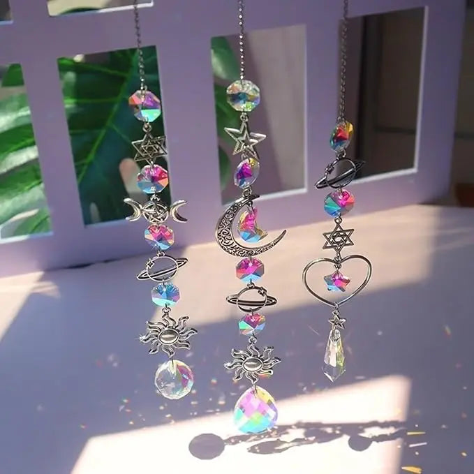 Crystal Sun Catcher – Hanging Rainbow Maker Prism for Window, Garden & Patio