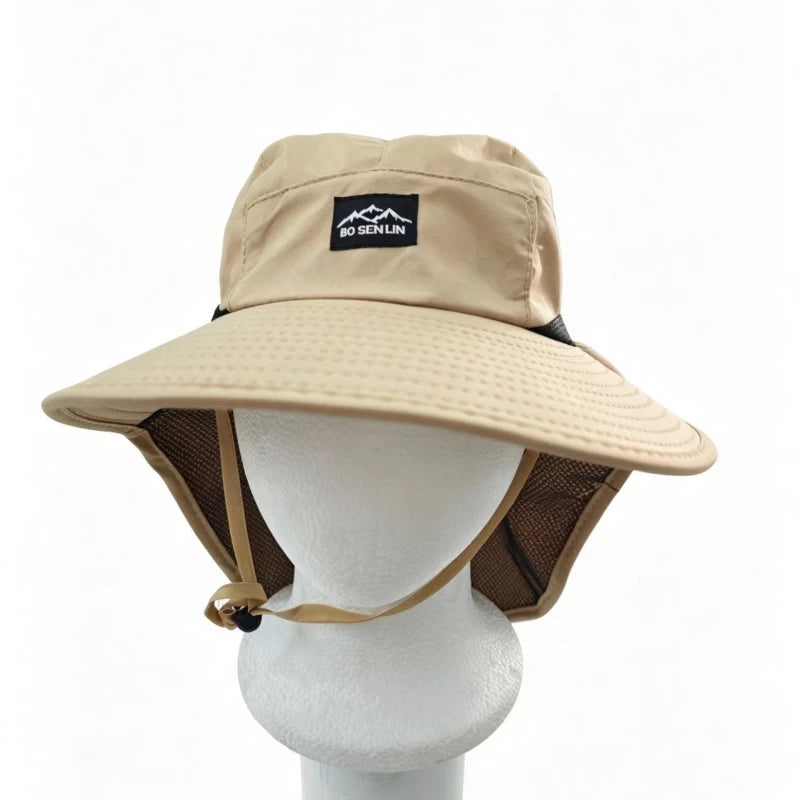 Wide Brim Sun Hat with Neck Flap – UV Protection, Quick-Dry
