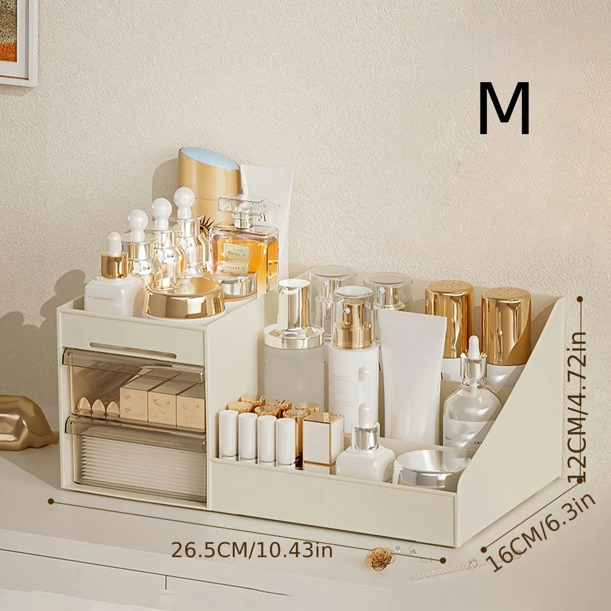 Vanity Makeup Organizer with Drawers - Countertop Cosmetic Storage
