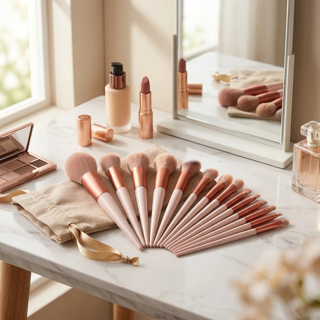 13-Piece Soft Makeup Brush Set with Velvet Pouch