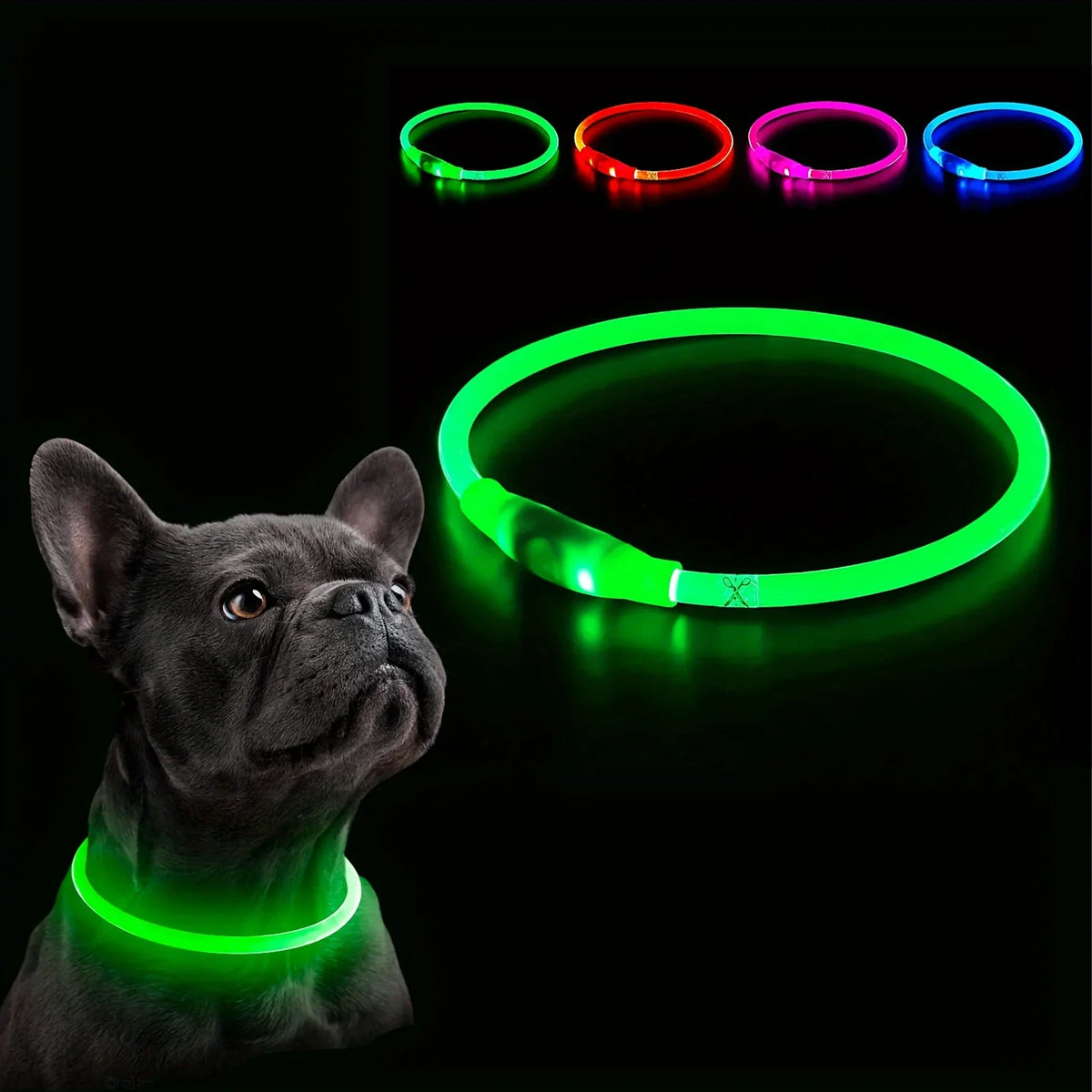Rechargeable LED Dog Collar – Cut-to-Fit Glow Safety Ring