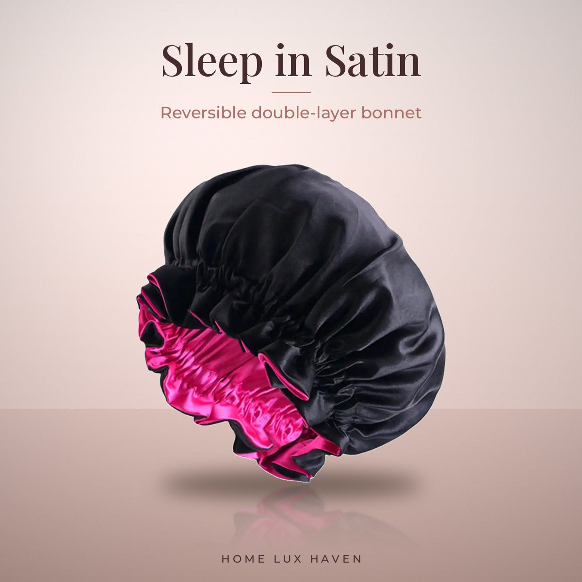 Reversible Double-Layer Satin Sleep Bonnet