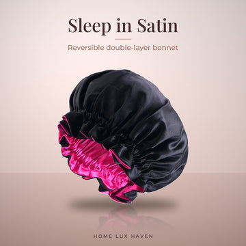 Reversible Double-Layer Satin Sleep Bonnet
