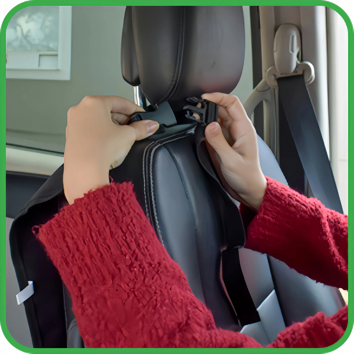Seat Back Kick Mat Organizer with Storage Pockets