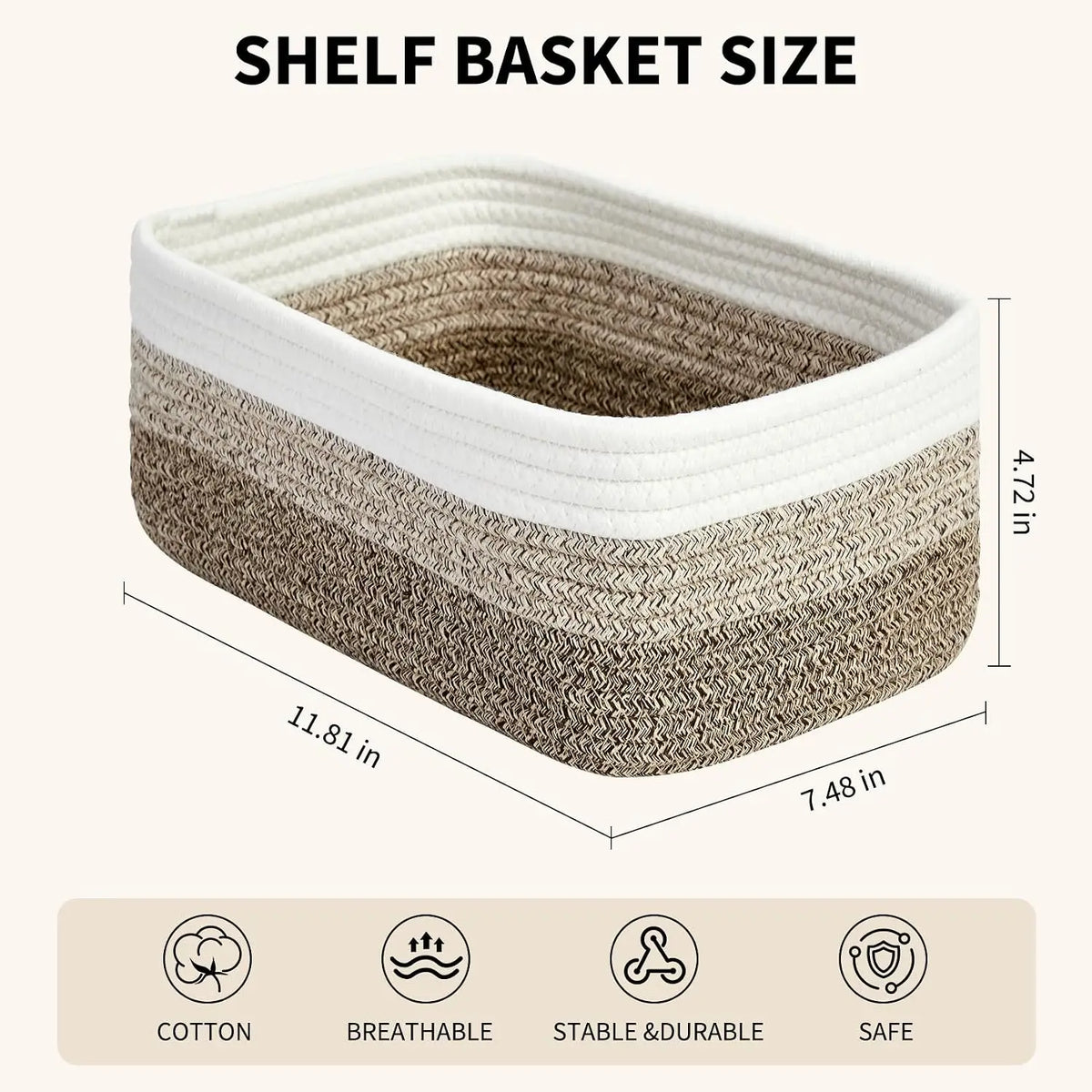 Cotton Rope Woven Storage Baskets, Set of 3