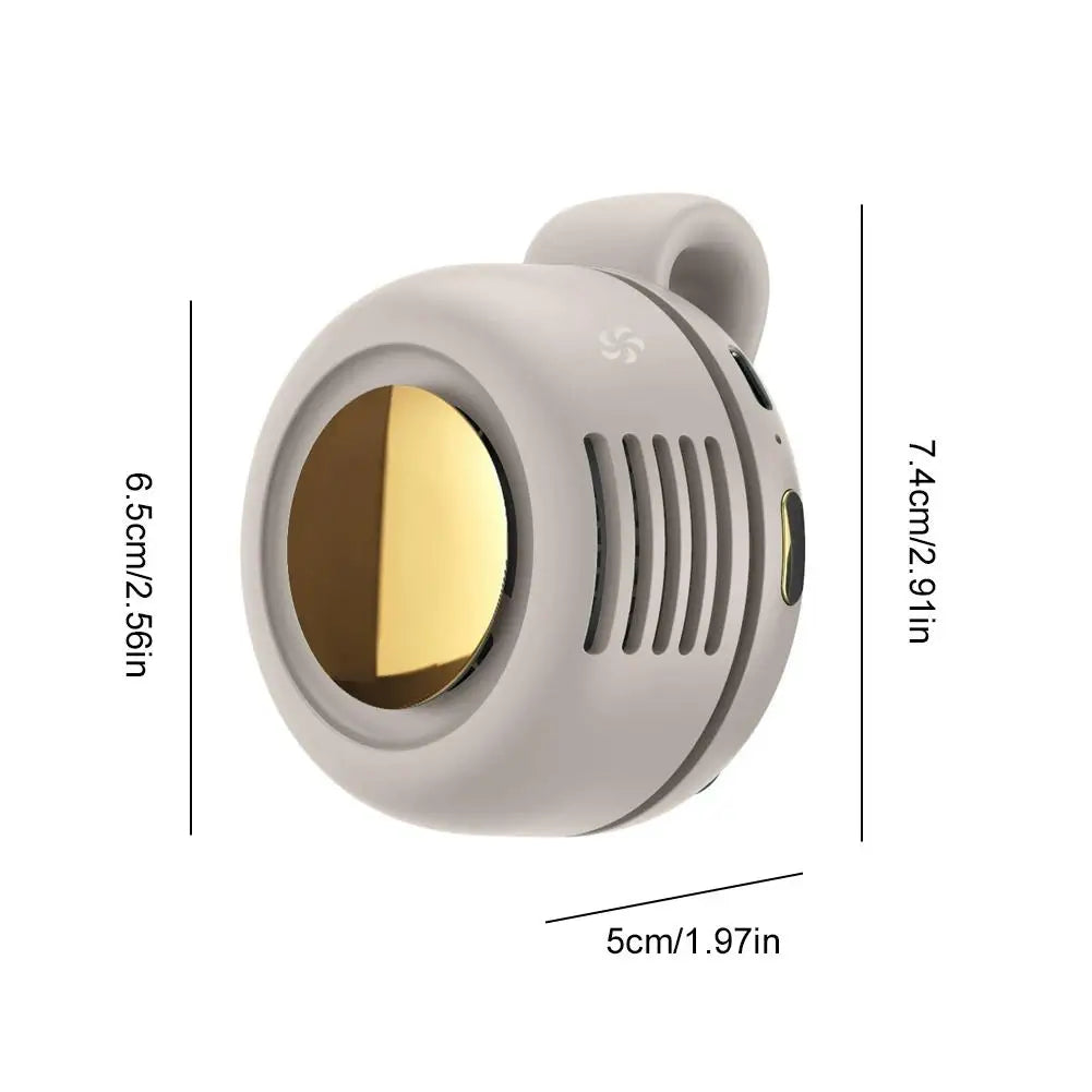 Clip-On Bladeless Waist Fan – Wearable 360° Mini Fan, 3 Speeds, Rechargeable