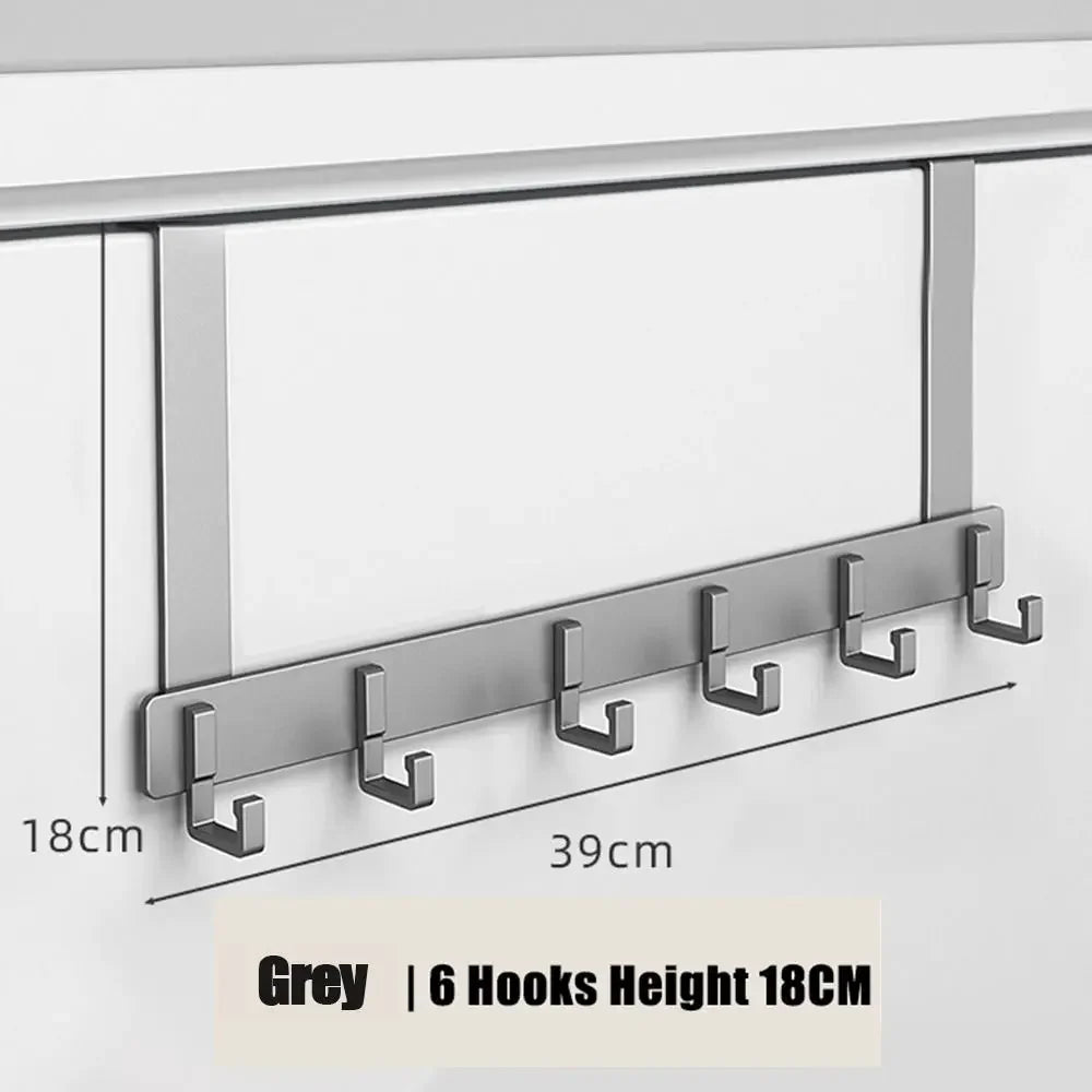 Over-the-Door 6-Hook Rack - No-Drill Coat & Towel Hanger