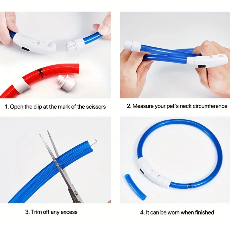 Rechargeable LED Dog Collar – Cut-to-Fit Glow Safety Ring