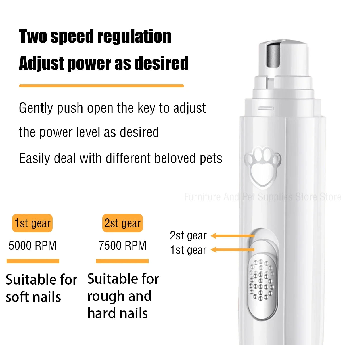 Rechargeable Quiet Pet Nail Grinder