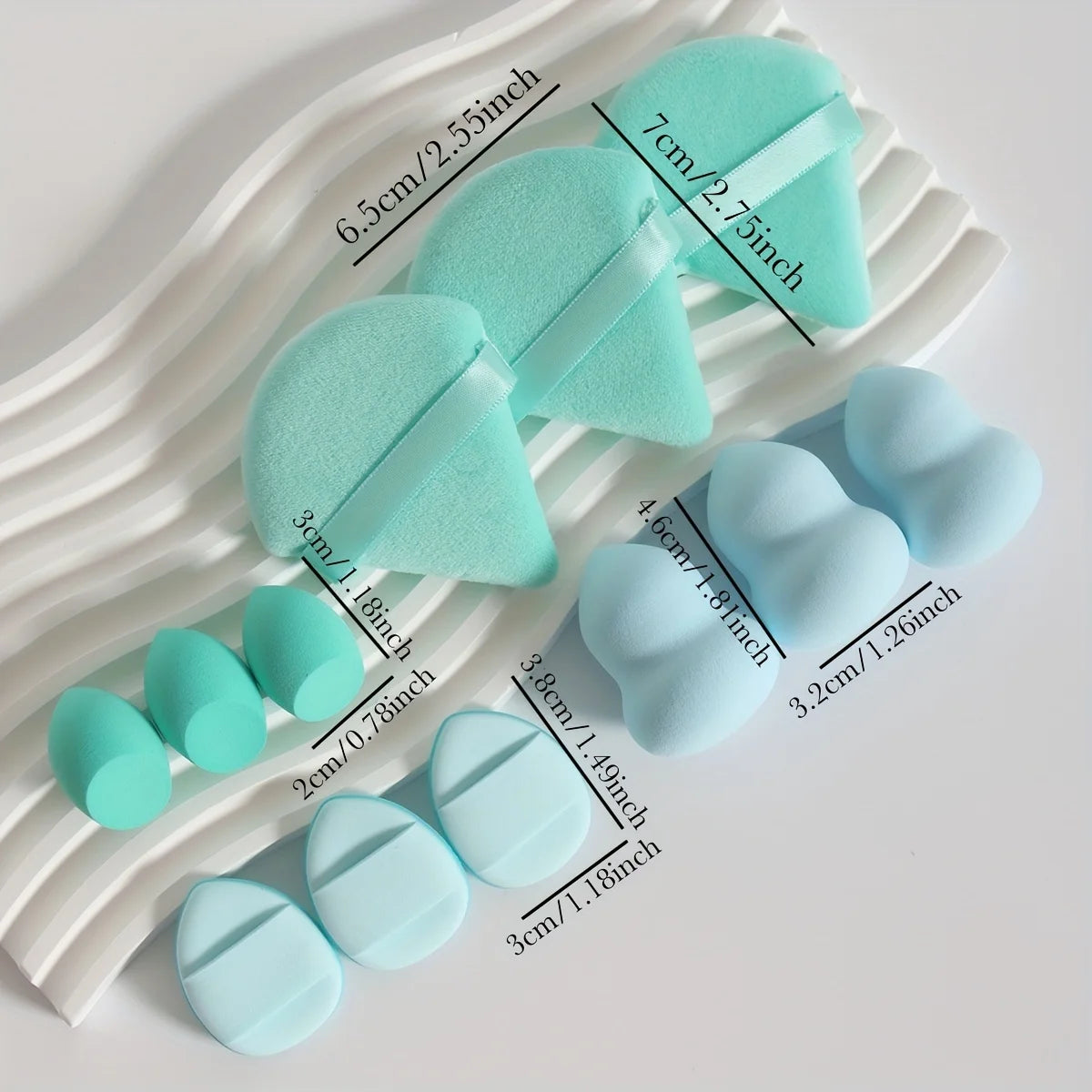 12-Piece Makeup Sponge & Powder Puff Set