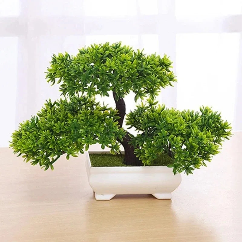 Artificial Bonsai Tree in Pot – Faux Mini Tabletop Plant Decor (9.8 in)