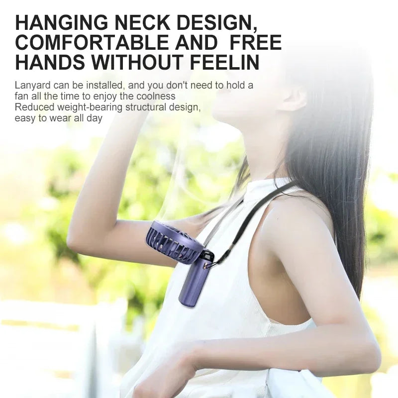Foldable Neck & Handheld Fan with Phone Stand – 5-Speed Rechargeable