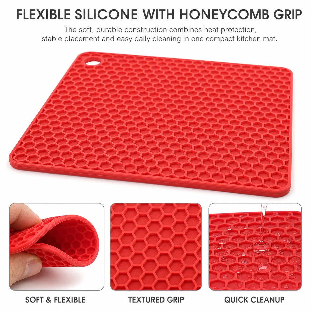 Silicone Honeycomb Trivet Mats, 2-Pack (7 in)