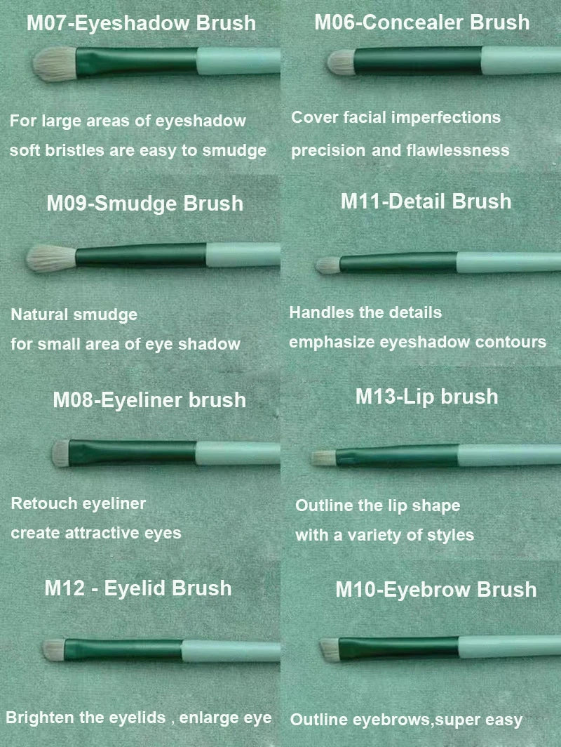 13-Piece Soft Makeup Brush Set with Velvet Pouch
