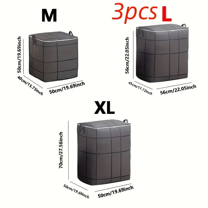 Large Foldable Clothes & Comforter Storage Bags (3-Pack)