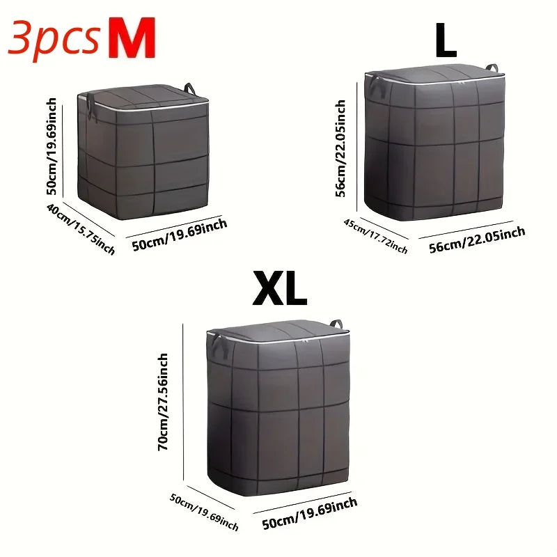 Large Foldable Clothes & Comforter Storage Bags (3-Pack)