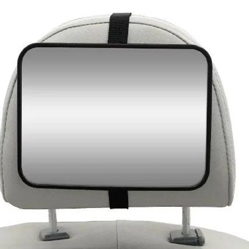Shatterproof Back Seat Baby Mirror - Wide View, Headrest Strap