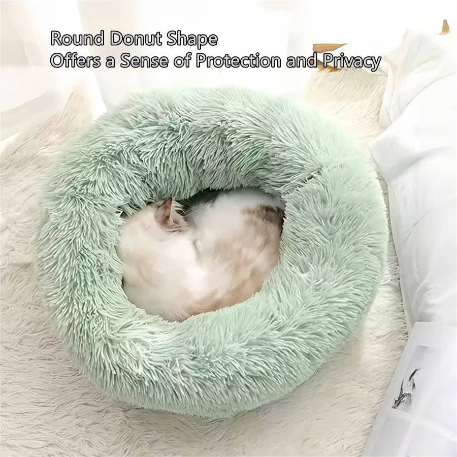 Cozy Plush Donut Pet Bed (Small/Medium)