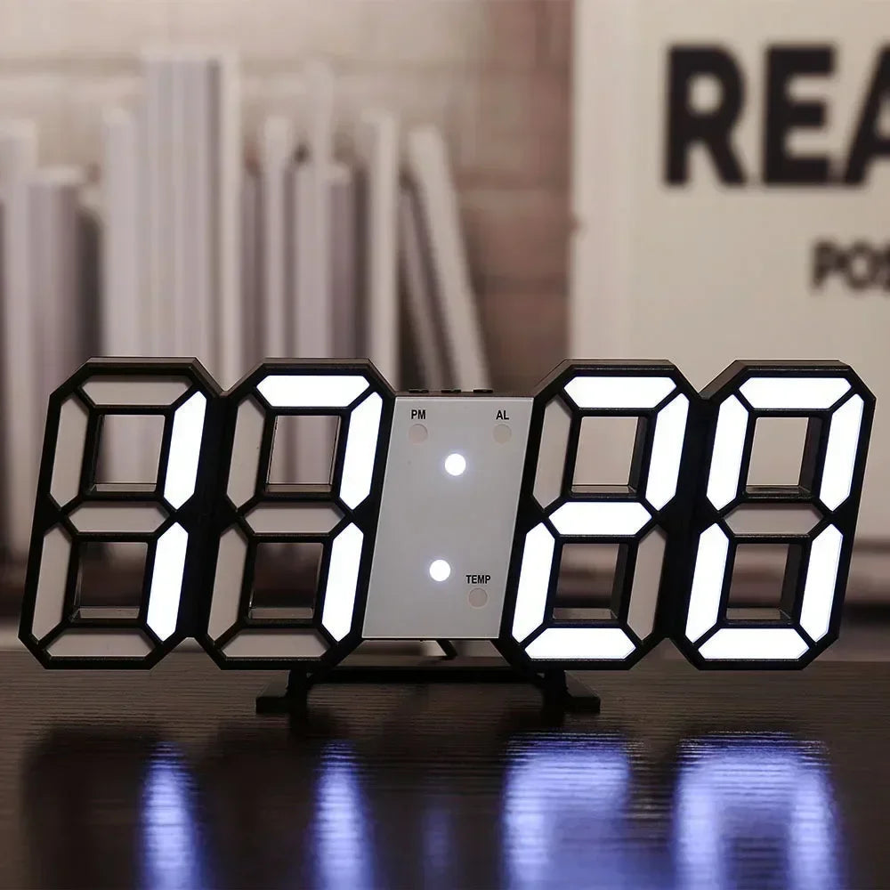 3D LED Digital Wall Clock – USB-Powered Modern Display