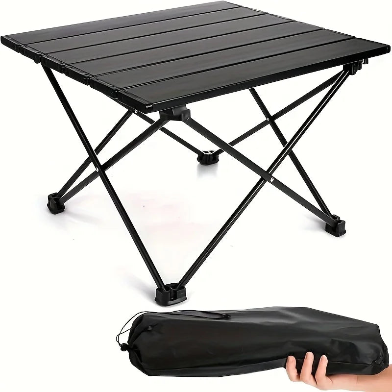 Compact Folding Carbon Steel Camping Side Table with Carry Bag