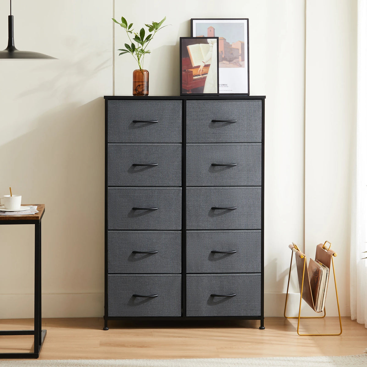 10-Drawer Fabric Storage Dresser with Steel Frame