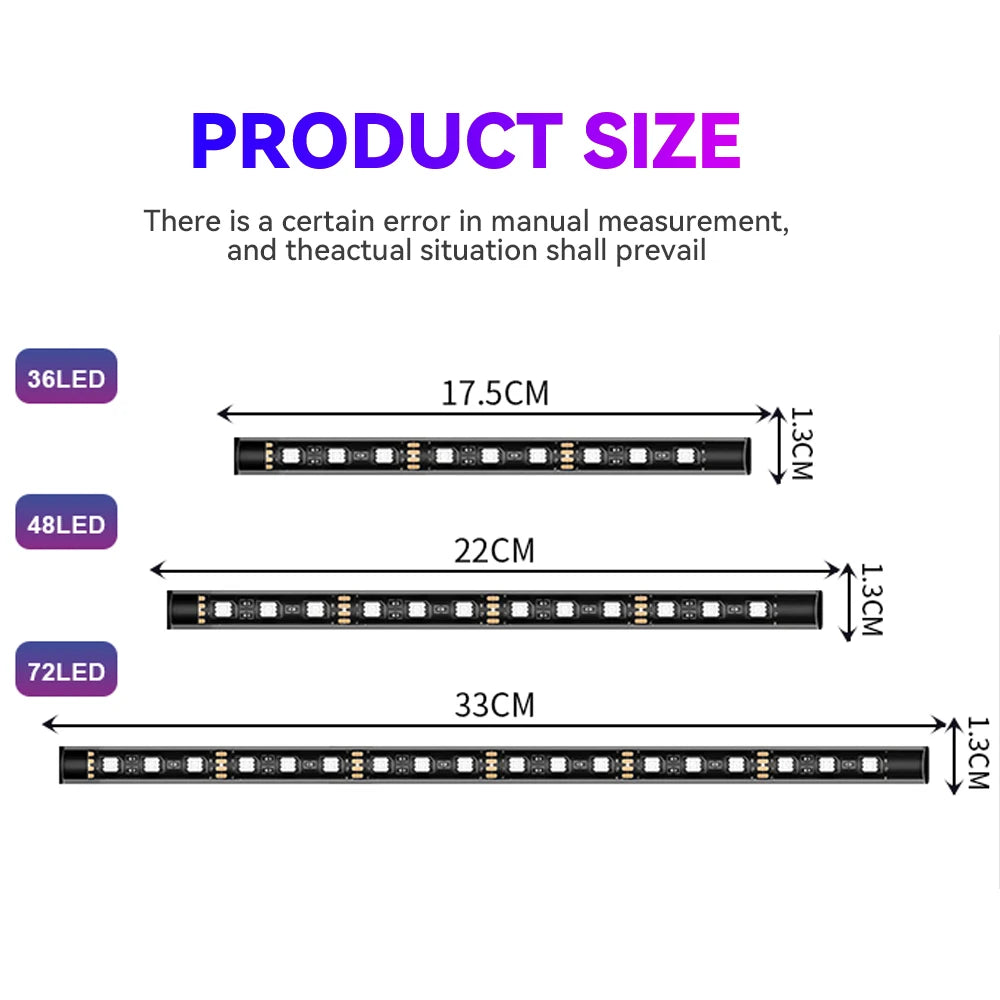 RGB Footwell Ambient Light Kit, 4 Strips with App & Remote (USB or 12V)
